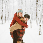 Ben + Carrie | Snowy Sunrise Michigan Engagement